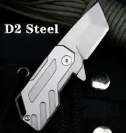 4" Mini Pocket Knife Folding D2 Blade Knife Camping Survival Keychain Knife