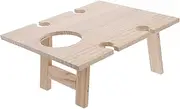 BESPORTBLE Portable Folding Wine Table Wooden for Outdoor Picnics Convenient Storage Easy to Carry for Camping BBQ and Wine Lovers