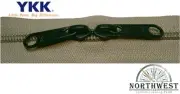 Genuine YKK Nylon Coil Zipper Tape # 5 Khaki 1 yard w/ 2 Black Sliders