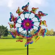 Butterfly Wind Spinner Colorful Butterflies Kinetic Yard Art Garden Decoration