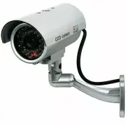 IR Bullet Fake Dummy Surveillance Security Camera CCTV & Flashing Record Light