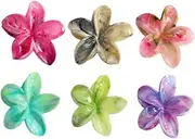 6Pcs Hawaiian Plumeria Flower Hair Claws,Hawaiian Flower Hair Clips Large Plumeria Claw Clips,Hawaiian Flower Hair Clip Plumeria Hair Claw Clips,Hawaiian Flower Hair Claw Clip Plumeria Claw Clips