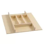 7 Slot 20"x19" Utensil/Tool/Junk Drawer Organizer Tray w/Divider (Natural Wood)
