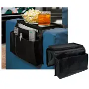 Sofa Arm Rest Organizer 5 Pocket Caddy Couch Tray Remote Holder Table