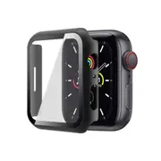 ZUSLAB for Apple Watch Series 7 (2021) 45mm Hard Case with Tempered Glass Screen Protector Ultra Thin Anti Fall Tough Protective Cover - Black