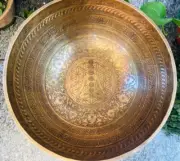 Tibetan 18 inches Singing Bowl Yogi Chakra symbols Etched Sound Therapy