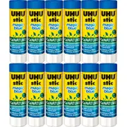12 Pack UHU ReNature Glue Stick Magic Blue 40G Sticks Plant Based Bulk
