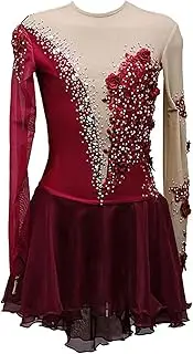[Zagitova] Figure Skating Dress for Girls Graceful Applique Women with Shiny Rhinestone Competition Dance Outfits