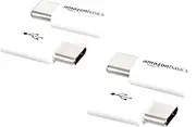 Amazon Basics Micro USB (Female) to USB-C (Male) Adapter - White, 4-Pack