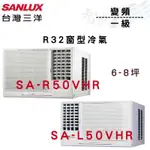 SANLUX三洋 R32 變頻 一級 窗型 冷氣 SA-L50VHR/SA-R50VHR 含基本安裝 智盛翔冷氣家電