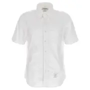 [Thom Browne] Thom Browne CLASSIC FIT SHORT SLEEVE SHIRT W/ RWB ARMBANDS IN OXFORD IV NUMERIC WHITE