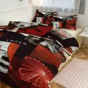 Bed Sheets g610 Pennywise Print Bedding Set Pattern Duvet Cove Set 3 Pieces 1 Quilt Cover And 2 Pillowcases for Women Men Teens tq610 Bed Sheets