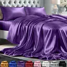 Satin Bed Sheets - 4 Piece Luxury Silky King Size Bedding Set - Softer than Silk