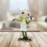 6"H Frog Chef Statue Funny Animal ation Figurine Home Decor Unique Gift