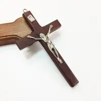 在飛比找蝦皮購物優惠-【JesusArt】天主教聖物 酒紅色 木製款式 耶穌苦像十