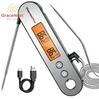 TP610 Dual Probe Meat Thermometer Rechargeable with LCD & Alarm for BBQ Grill