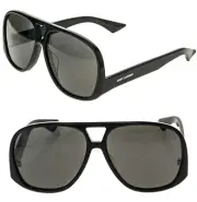 SAINT LAURENT SOLACE SL 652 SL652 001 Black Unisex Retro Aviator Leon Sunglasses