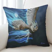 Athenas Cool White Owl Cushion Cover