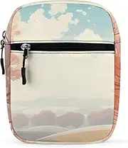 [NWTRJ] Autumn Pattern Crossbody Bag Waterproof Small Sling Bags Messenger Satchel Bag with Removable Adjustable Strap Travel Multipurpose Shoulder Bag for Women Men