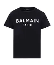 Balmain Kids Logo-Printed Crewneck T-Shirt 8Y,12,13,14Y,13Y,12Y,10Y Black