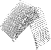 WOFASHPURET 10Pcs Inserted Hair Combs Metal Hair Clip Accessories for Women Elegant Veil Combs for Weddings Dances and Daily Use Teeth White