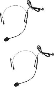 Hoement 2pcs Microphone for Singing Microphone for Singing Usb Mic Headset Mic Headsets Headphones Earphones Head Phones Mini Megaphone Black Abs