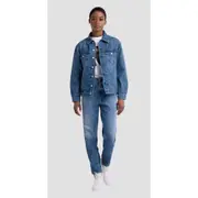 Replay Womens Denim Open-End V-Neck Jacket Blue