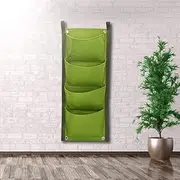 Vertical Plant Pocket Wall Planter for Outdoor Gardens - 4 Pocket Hanging Plant Grow Bags for and Vegetables
