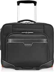 EVERKI Journey Business Professional 16-Inch Laptop Trolley Rolling Briefcase, Rolling Laptop Bag for Work, Travel Friendly Computer Briefcase with Wheels, Lightweight Roller Office Bag (EKB440) Black