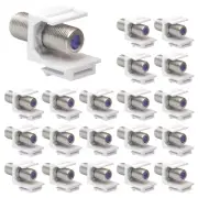 Coax Keystone Jack Insert 20-Pack, 3GHz Coaxial Cable Connector, F-Type RG6 C...