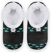 [Caihoyu] Kids Girls Boys Slippers Coral Fleece Anti-Skid Sole Travel Slippers Home Indoor