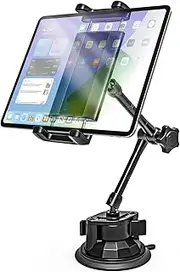 Kolasels Tablet Mount for Car, [Latest Anti Shake] Dashboard Windshield Sunroof Tablet Holder for Truck/Car/Pickup/Van, Heavy Duty Metal Tablet Mount for 4-12.9" iPad Pro Air Mini, Z Fold, iPhone