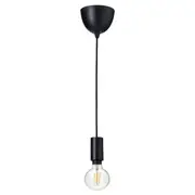 SUNNEBY / TRÅDFRI pendant lamp with light bulb, black/smart warm white