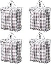 Dokeno Set of 4 Extra Large Zipped Storage Bags, 107L Heavy Duty Bags with Double Zip and Handles - Tear-Resistant, for Clothes, Bedding, Moving Use, Reusable