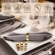 16Pcs Gold Napkin Rings Iron Napkin Ring Holder Semi-Circular Table Napkin DQ
