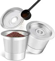 [Cozioz] Reusable Stainless Steel Coffee Pods, Universal K Cups for 2.0 & 1.0 Coffee Machines (2 Pack)