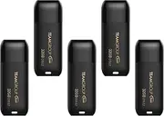 TEAMGROUP C175 32GB 5 Pack USB 3.2 Gen 1 (USB 3.1/3.0) Flash Thumb Drive, External Data Storage Memory Stick Compatible with Computer/Laptop Matte Black TC175332GB21