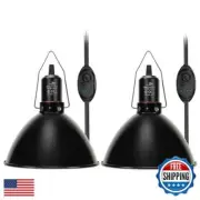 MECESOR Reptile Light Fixture with Dimming Switch and Timer, 8.5 Inch Deep Do