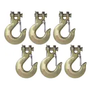 6X G70 5/16" Clevis Slip Hooks w/Latch Tow Chain Flatbed Truck Trailer Tie Down