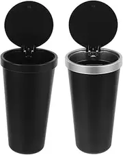 2pcs Trash Can Portable Waterproof Vehicle Waste Bin for Cup Holder Compact Design with and Edges Ideal for Car Interior Organization
