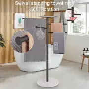 104cm Towel Rack Towel Drying Stand w/ Marble Base Pool Side Towel Drying Rack