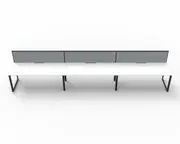 RAPIDLINE DELUXE LOOP LEG WORKSTATION With Screen 3 Person Single Sided W1800 x D750 x H730mm (per user) White Top Black Frame