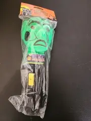 Happy Halloween Lite Up Flashlight Green Ugly Monster MIP