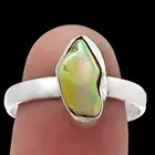 Natural Ethiopian Opal Rough 925 Sterling Silver Ring s.9.5 Jewelry R-1001