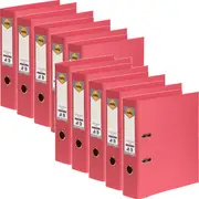 Marbig Linen Lever Arch File Folder PE A4 75mm (Coral Red) [Box 10]