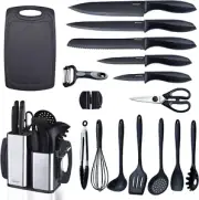 RAXCO Kitchen Knife Set with Kitchen Utensils,18 Pieces Knives Set for Kitchen w