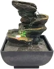 3-Tier Desktop Water Fountain Decor Decorative Accent Soothing Relaxation Indoor Outdoor for Home Office (Color : A)