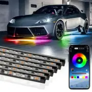 6Pcs RGB Car Underglow LED Kit Smart Neon Accent Strip Lights APP Remote Control
