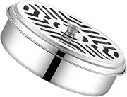 NOLITOY Stainless Steel Incense Coil Holder with Cover Hollow Design for Stability Easy to Clean Heat Insulation for Home and Outdoor Use