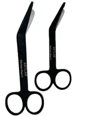 EMT Bandage Shears 11.43cm + 13.97cm Nurse Lister Bandage Scissors Black - 2PK